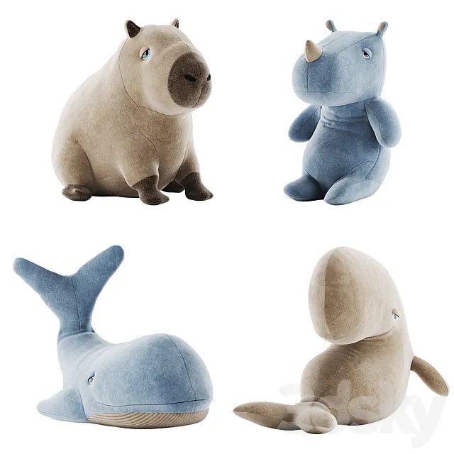 Plush toy set 01 3ds Max