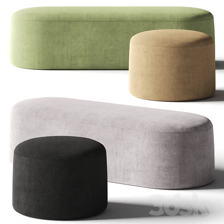 PlusHalle Proto Pouf & Bench 3DSMAX Model