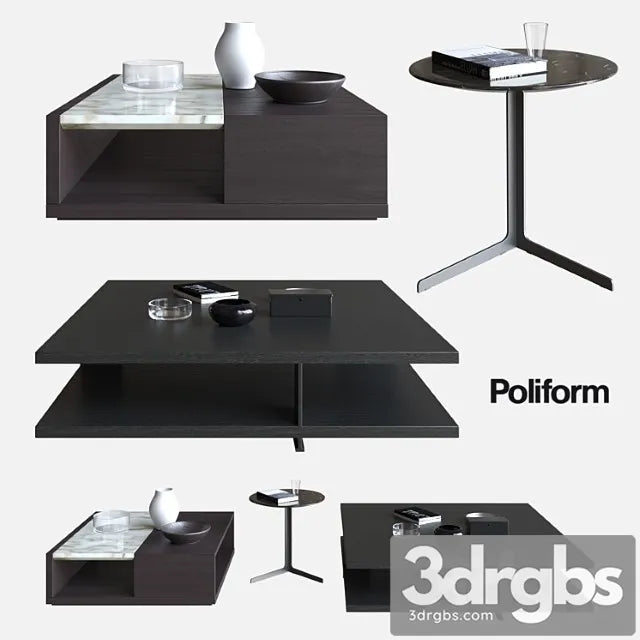 Poliform Coffee Tables Bristol Class Baba 3D Model Free