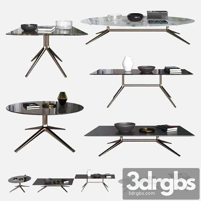 Poliform Coffee Tables Mondrian 3D Model Free
