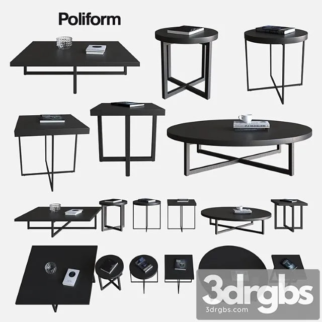 Poliform Coffee Tables Yard 3D Model Free