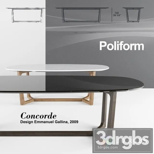 Poliform Concorde Set 2 3D Model Free
