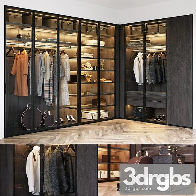Poliform Fitted Wardrobe 3D Model Free