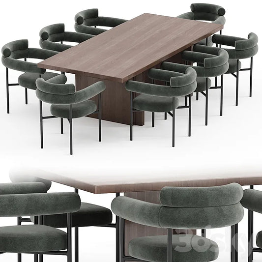 Portia Safari Dining Table Chair 3DSMAX Model