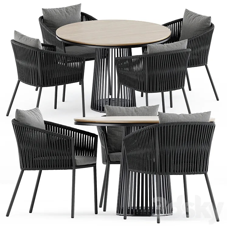 Porto Dining Chair by burkedecor and Grid table by solpuri 3DSMAX Model