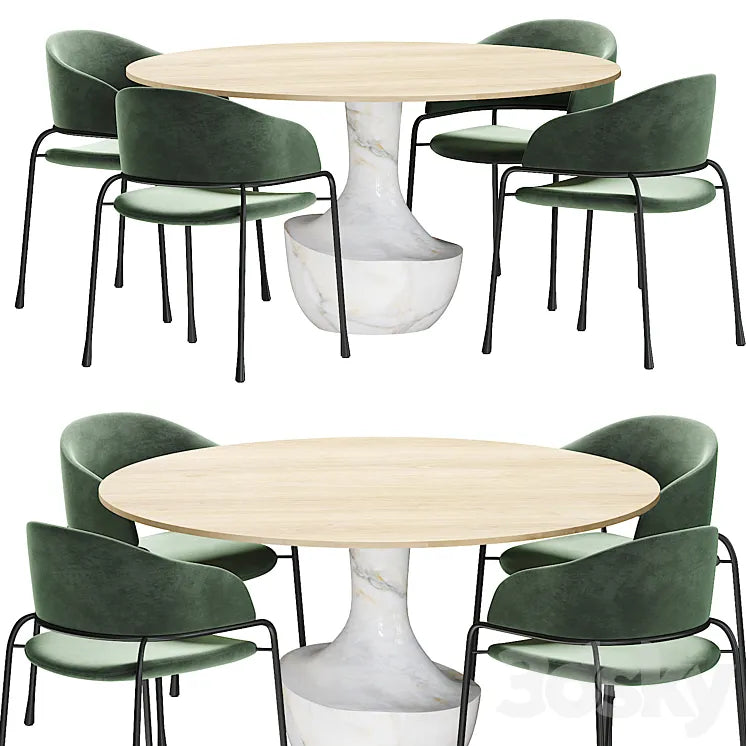 Potocco Fast chair and Anfora table 3DSMAX Model
