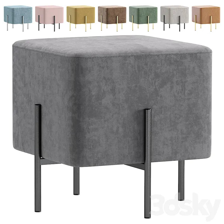 Pouf Gato Velvet and Leather made by Cosmo 3DSMAX Model
