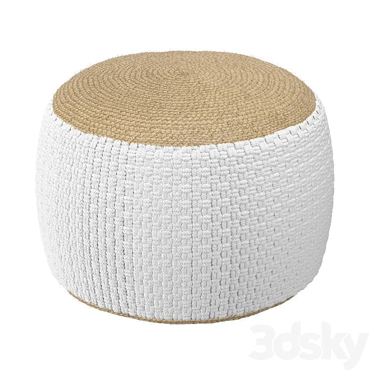 Pouffe woven from jute and cotton Knot 3DSMAX Model