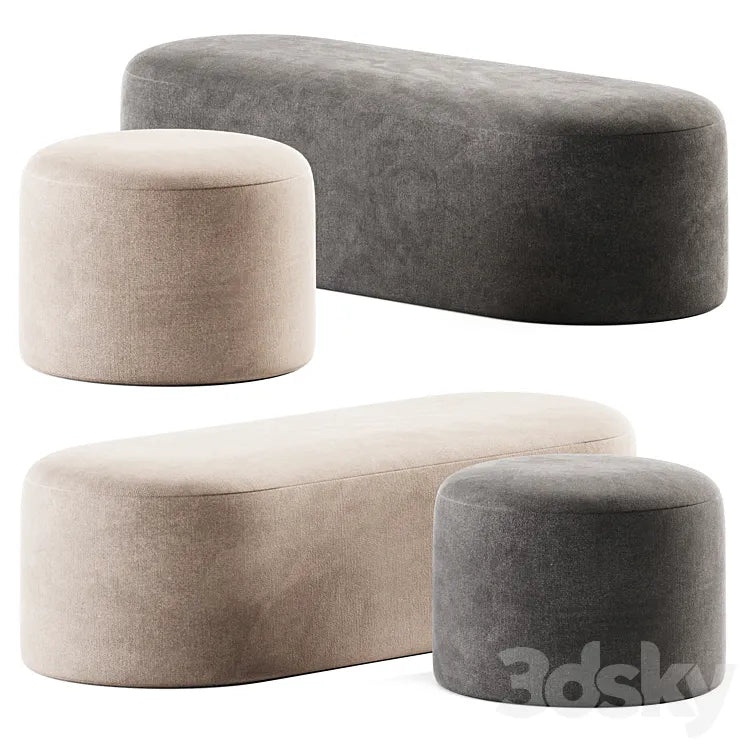 Proto Plus Halle Pouf and Bench 3DSMAX Model