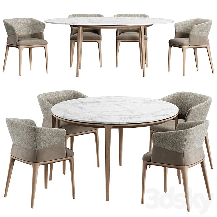 Quad Chair Dinning Set M 3DSMAX Model