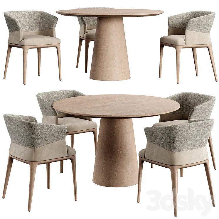 Quad Chair Konyshev Dinning Set 3DSMAX Model