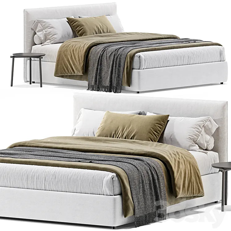 Queen Bed Bolzan Gaya 3DSMAX Model