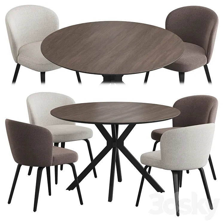 Ralf table Halard chair Dining set 3DSMAX Model