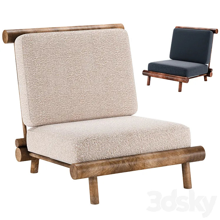 Rare Armchair for La Cachatte by Charlotte Perriand 3DSMAX Model