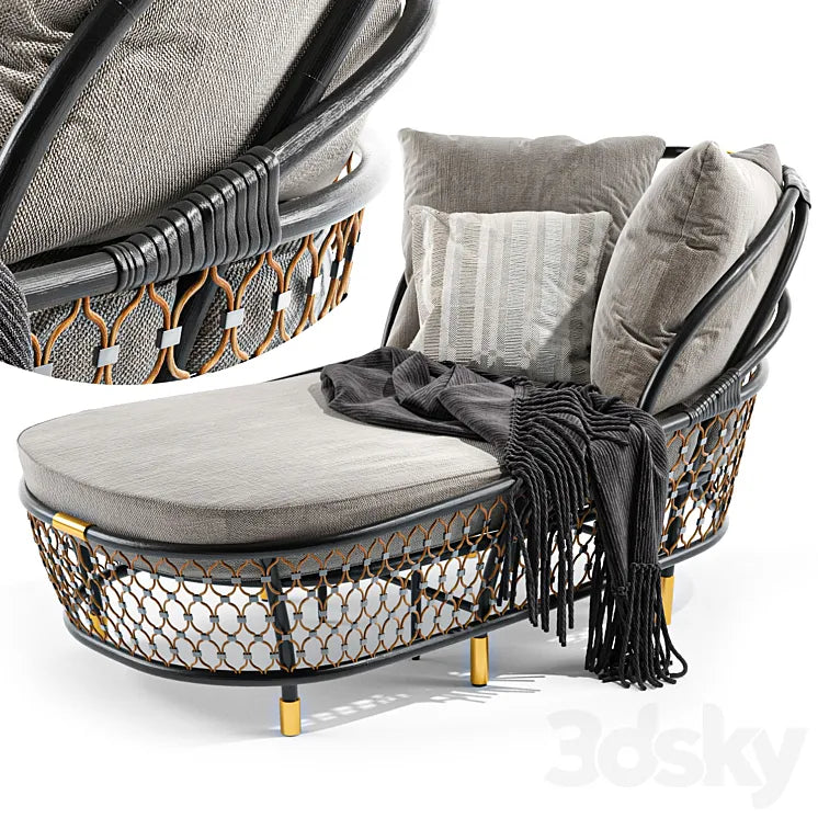 Rattan sun lounger By visionnaire 3DSMAX Model