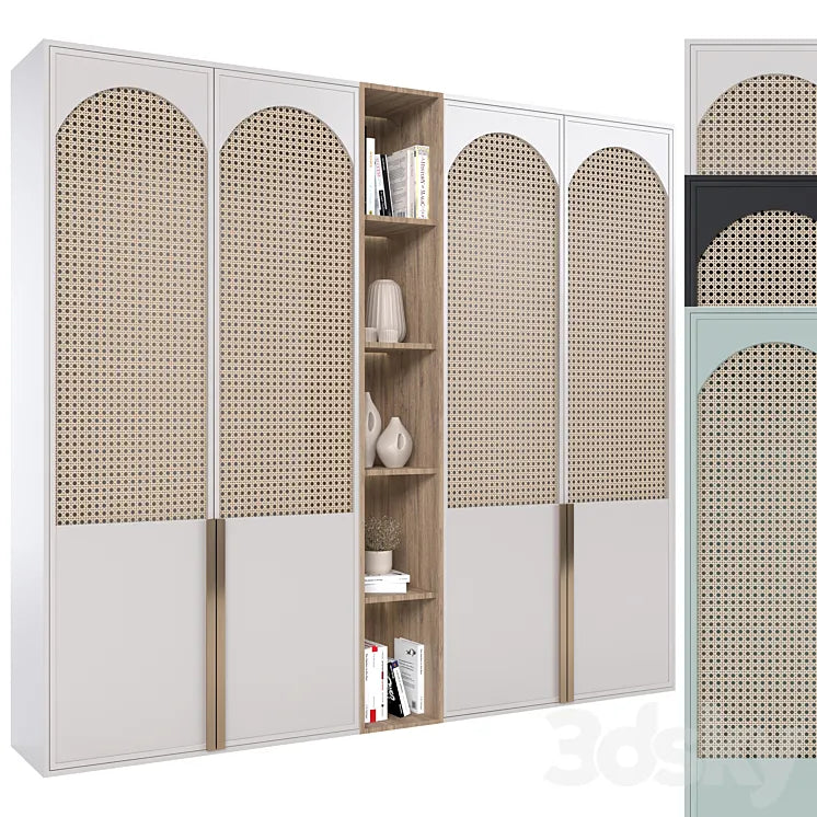 Rattan wardrobe furniture 02 3DSMAX Model