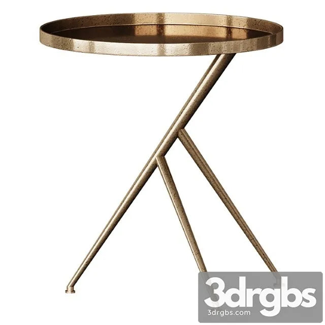 Raw Brass Cecilia Accent Table Coffee 3D Model Free