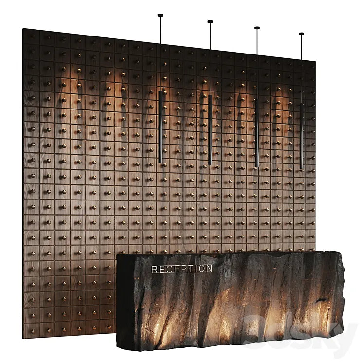 Reception desk natural rock 2 3DSMAX Model
