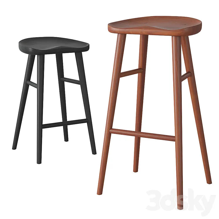 Rejuvenation Randle tractor bar stool and counter stool with wooden legs 3DSMAX Model