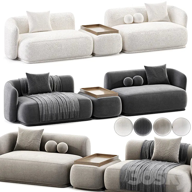 Rene SECTIONAL Sofa 03 3DSMAX Model