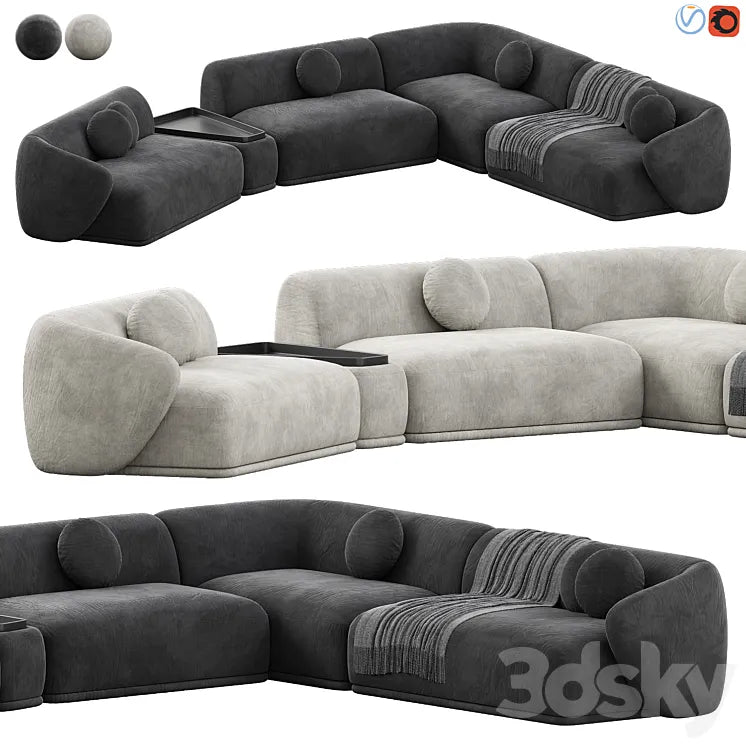 Rene Sofa by Meridiani Set 2 3DSMAX Model