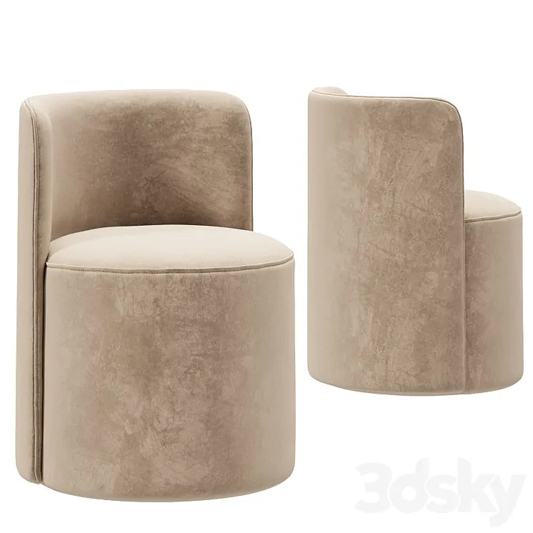 Reynaux Curve Leather Dining Chair 3DSMAX Model