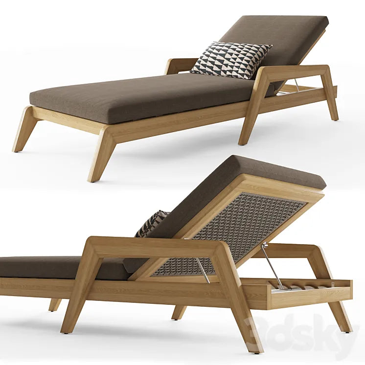 RH AVILA TEAK CHAISE 3DSMAX Model