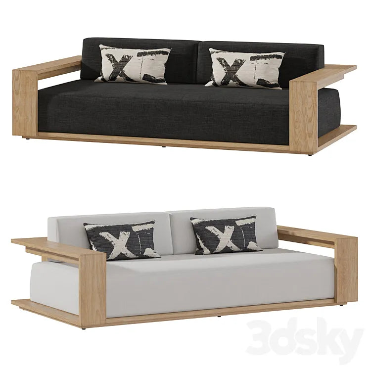 RH BAHIA SOFA Natural Teak size 2150 3DSMAX Model