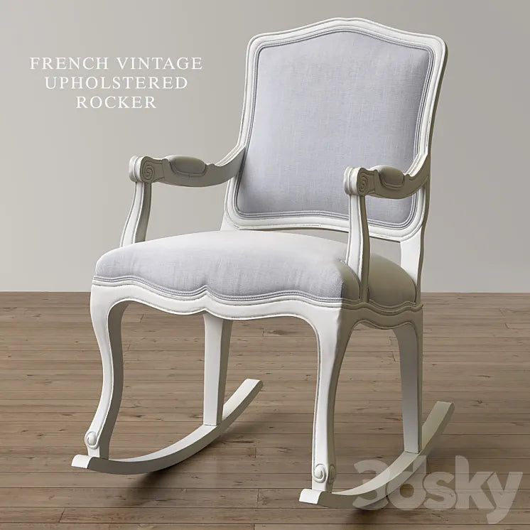 RH | French Vintage Upholstered Rocker 3DSMAX Model