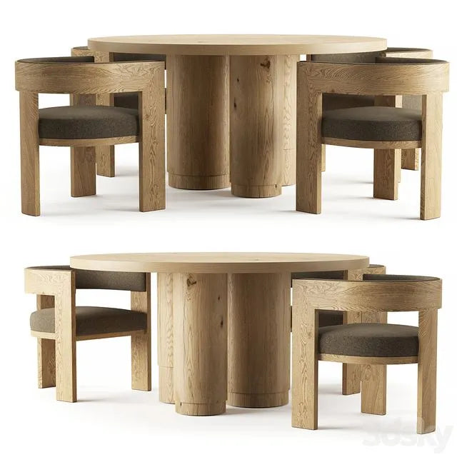 RH OAK TROPEZ ROUND DINING TABLE 3dsMax Model