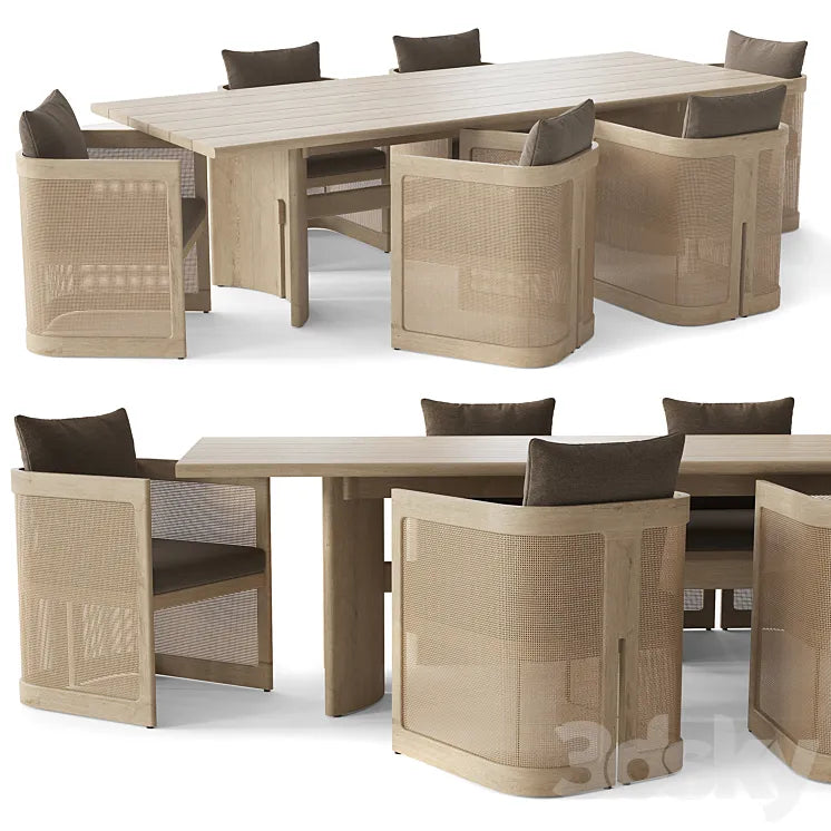 RH TRIESTE TEAK RECTANGULAR DINING TABLE 3DSMAX Model