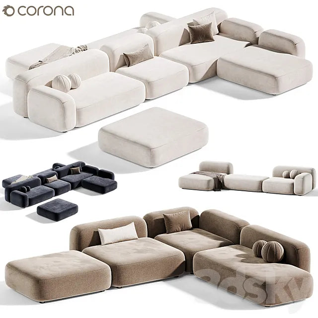 Ribble 3 Sofa Set By Divan Ribble-3 Modular sofa 3ds Max