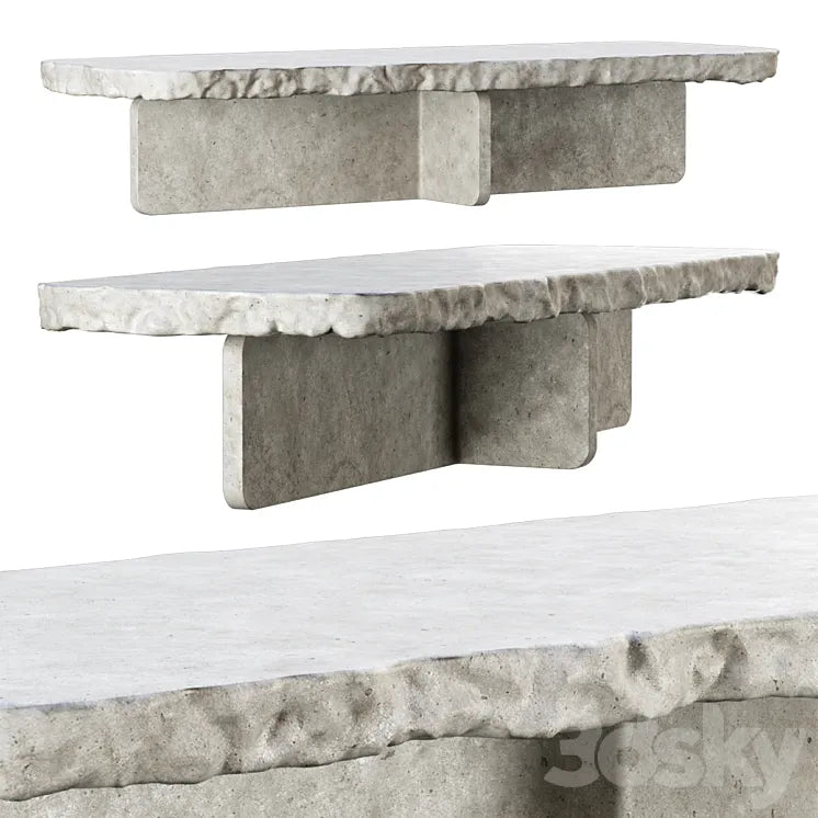 Richard concrete long table by Bpoint design / Concrete dining table 3DSMAX Model
