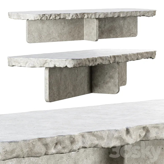 Richard concrete long table by Bpoint design / Concrete dining table 3DSMAX Model