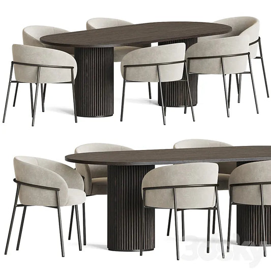 Rimo Chair Campbell Table Dining Set 3DSMAX Model