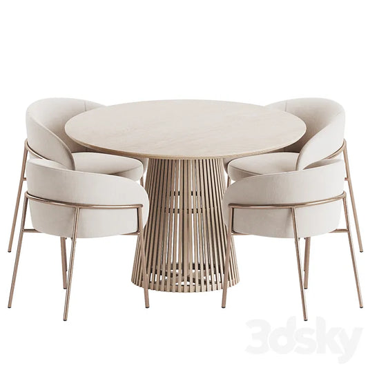 Rimo Chair Jeanette Table Dining Set 3DSMAX Model