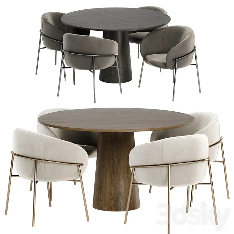 Rimo dinning chair with Pedestal table 3DSMAX Model