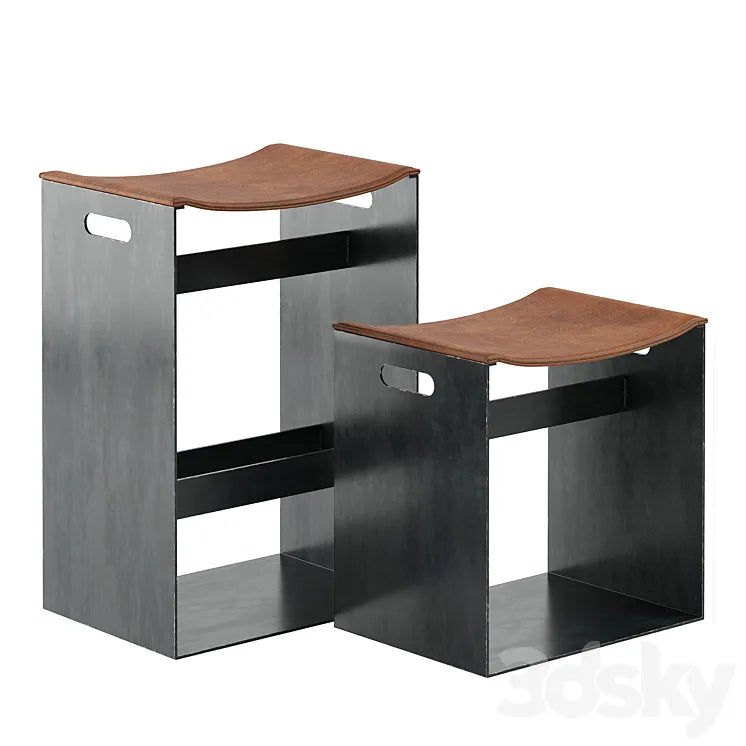 Riva 1920 Barney Stool Small and Big 3DSMAX Model