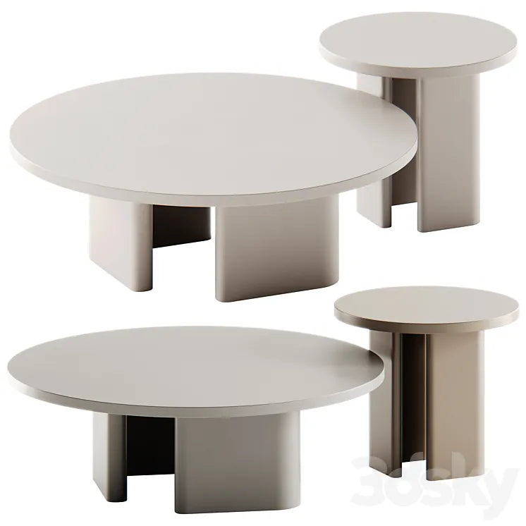 RO.ND Colored Coffee Table by DE.CI 3DSMAX Model