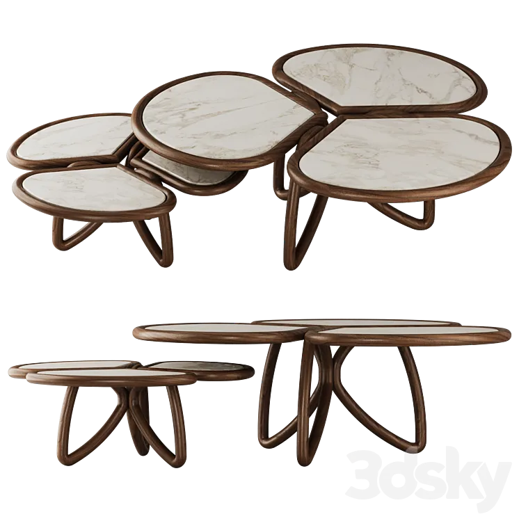 Roatan Set Coffee Table by Alma de Luce 3DSMAX Model