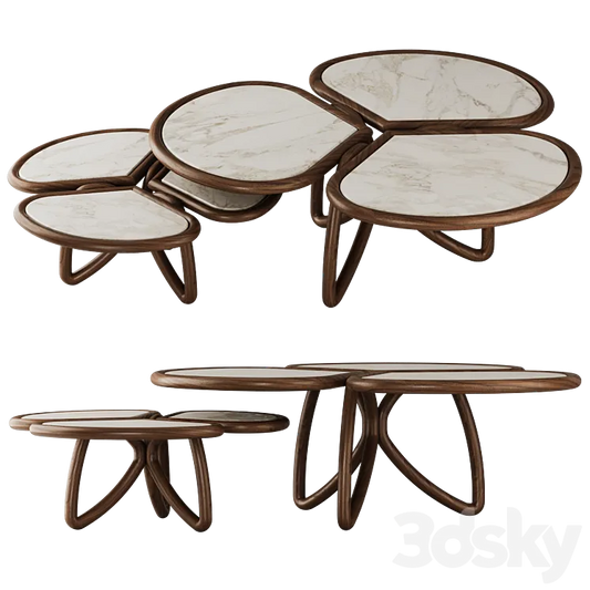 Roatan Set Coffee Table by Alma de Luce 3DSMAX Model
