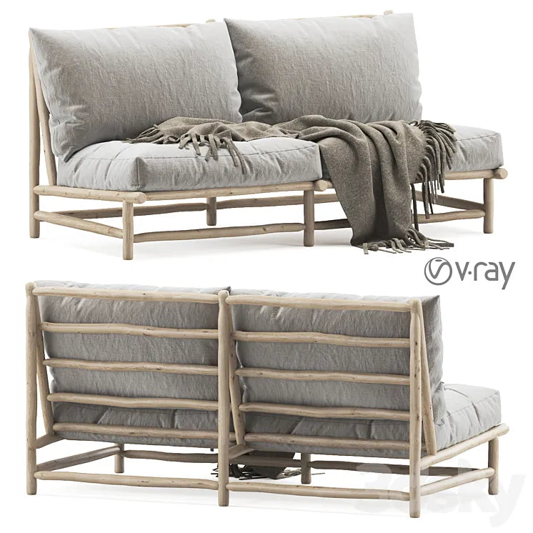 Rock the Kasbah wooden loveseat / Double garden sofa 3DSMAX Model
