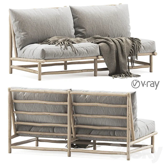 Rock the Kasbah wooden loveseat / Double garden sofa 3DSMAX Model