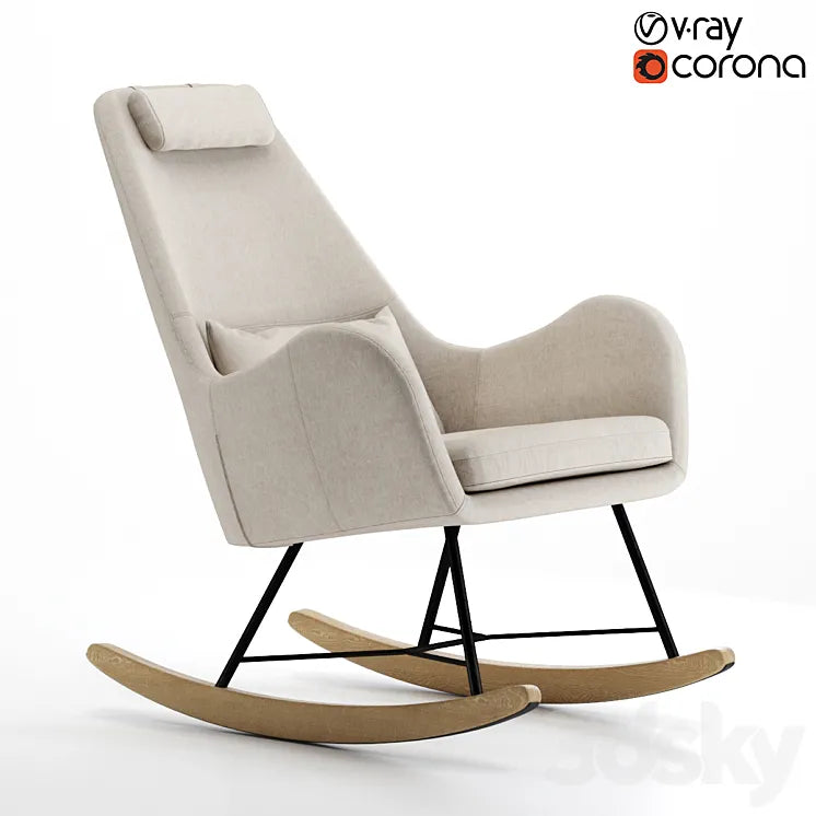 Rocking chair Dante Sherst Beige 3DSMAX Model