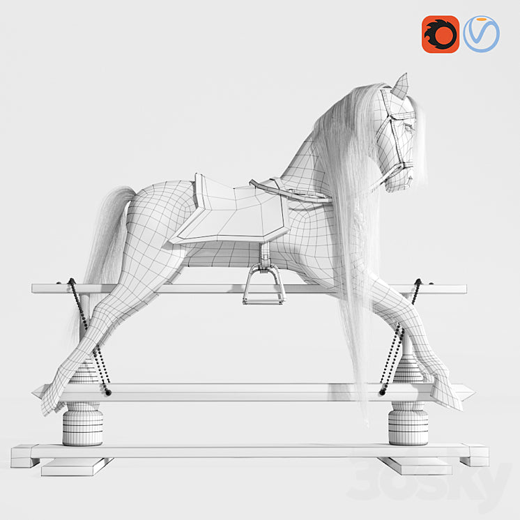 Rocking Horse Pony chair toy Rocker for Kids Children 3DS Max