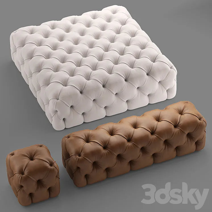 Rollking square pouf 3DSMAX Model