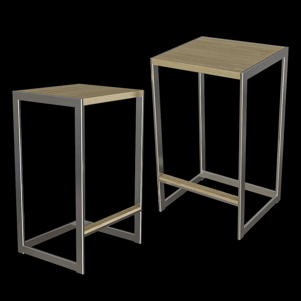 Röshults - Outdoor Kitchen Garden Bar Chair Low Aluminum 3ds Max
