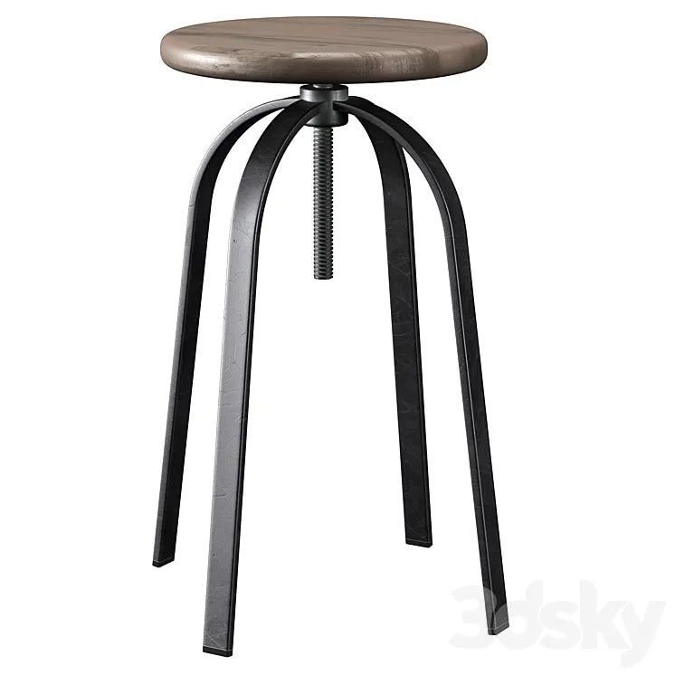 Round bar stool 3DSMAX Model