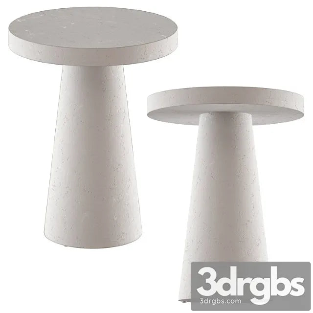 Round Coffee Table Willy Vghite Plaster Pedestal Side Table 3D Model Free