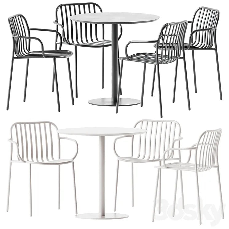 Round Dining Table by Vineko and Metis Line Armchair by TrabA 3DSMAX Model